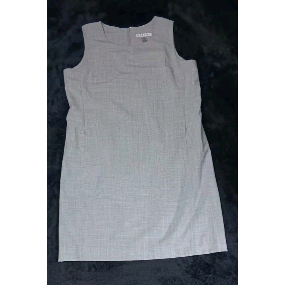 Pursuits Ltd. Women's Sz 16 Heather Gray Sheath Dress Career Corpcore Pockets